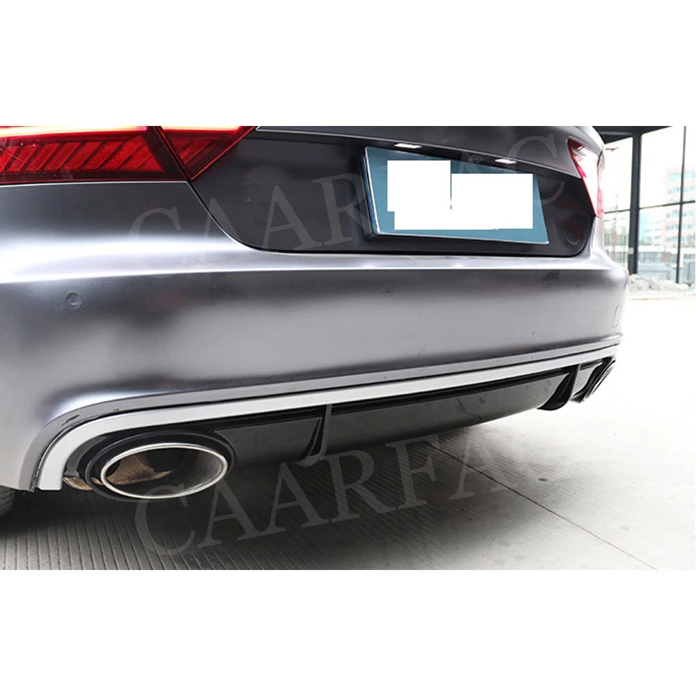Рассеиватель задней губы спойлер с наконечники глушителя для Audi A7 спортивные RS7 Стиль PP автомобильный бампер фартук защитная пластина