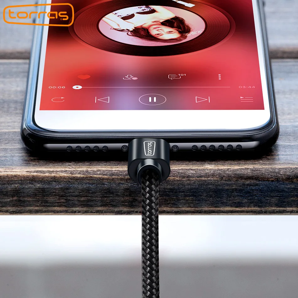 Torras Micro USB кабель Android плетеный нейлоновый Зарядное устройство быстрая зарядка