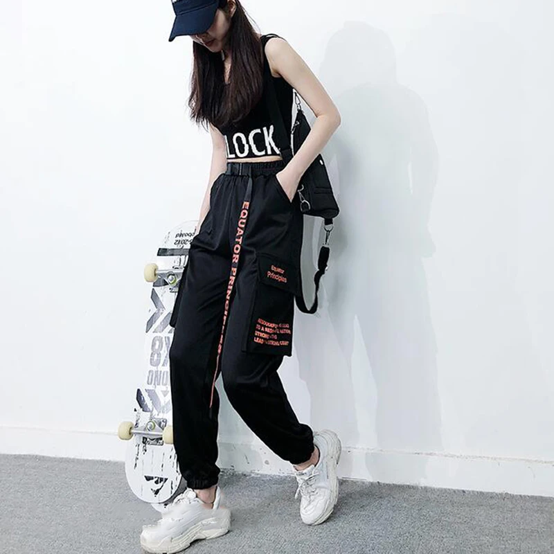 Женские уличные брюки карго Осенние в стиле хип хоп легкие дышащие Капри на