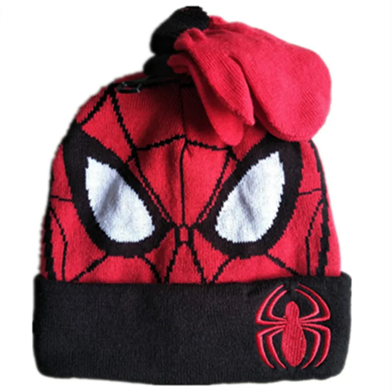 Мужская шапка с супергероями из мультфильма Человек паук вязанные хлопковые