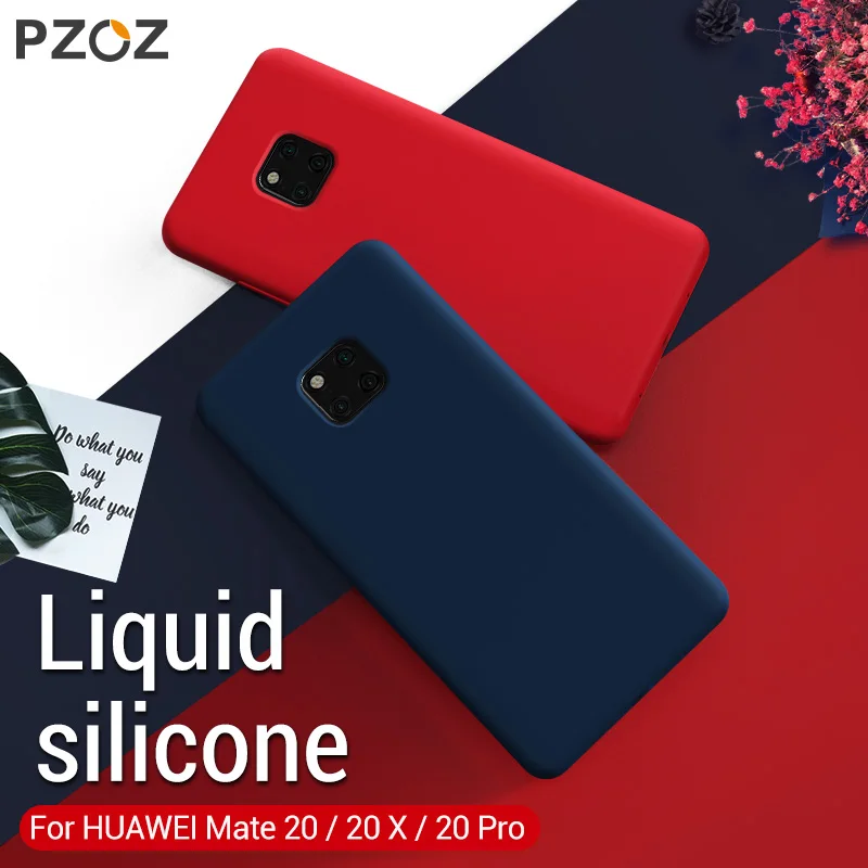 PZOZ роскошный жидкий силиконовый чехол для huawei P30 mate 20 Pro X, карамельный цвет, силиконовый чехол, противоударный чехол для huawei