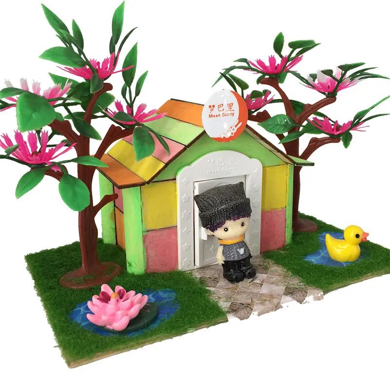 Игрушки для девочек на 5 лет diy hut villa Детские сборочные игрушки ручной работы дом