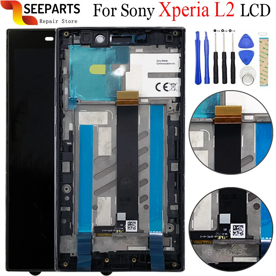 ЖК дисплей для Sony Xperia L2 сменный сенсорный экран 5 дюйма с цифровым