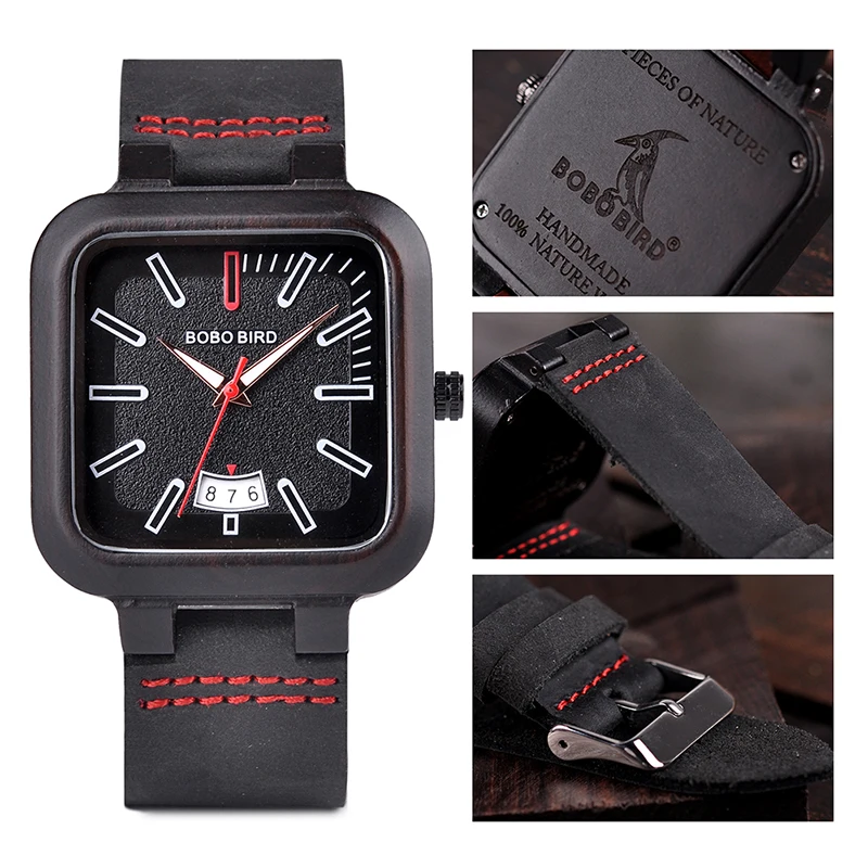Reloj mujer, бренд, BOBO BIRD, натуральная кожа, деревянный, для мужчин и женщин, отображение даты, кварцевые наручные часы, принимаем дропшиппинг