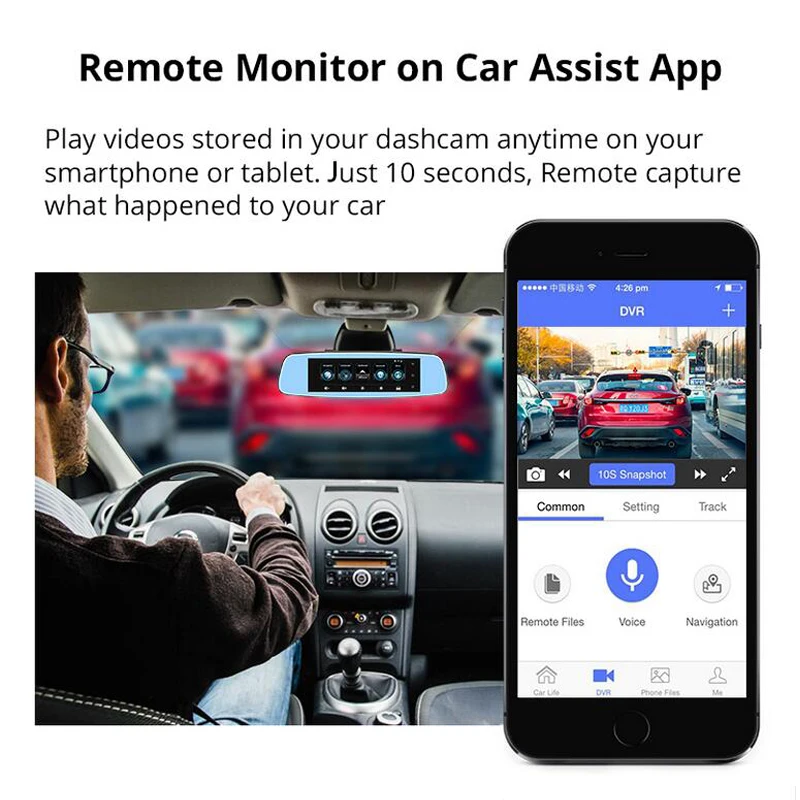 QUIDUX Android 8 0 &quot3G Автомобильный видеорегистратор зеркало заднего вида GPS навигация