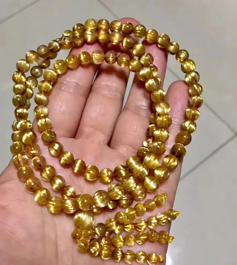 Натуральное золото рутилированный кварц стрейч толстые пластины бусины браслет