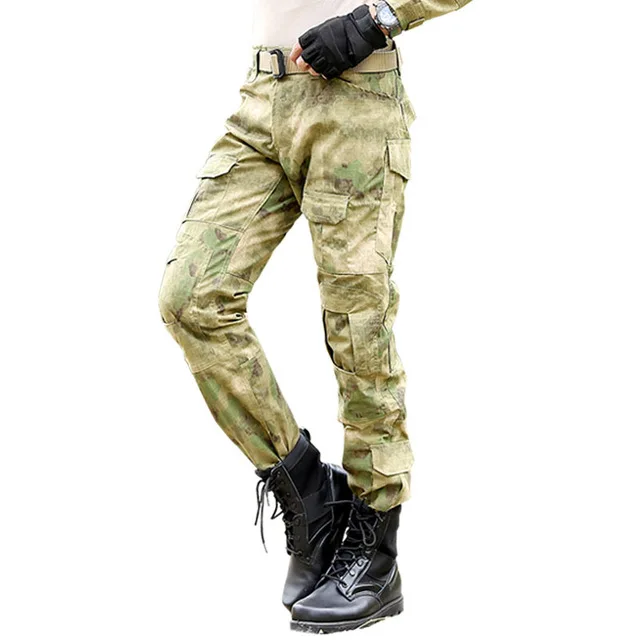 Without knee pads Tactical Pants Military Cargo Pants Men Knee Pad SWAT Army Airsoft Camouflage Clothes Hunter Field Combat Trouser Woodland - Цвет: Without knee pads