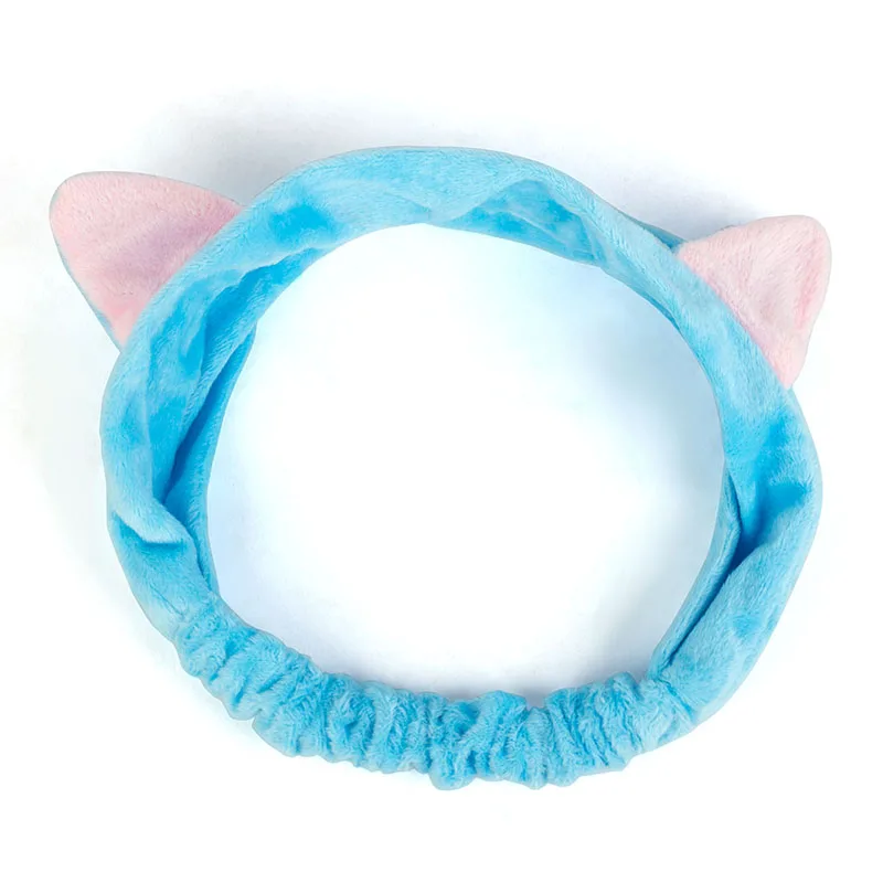 Lake blue Женский макияж из кораллового флиса OMG повязка на голову мытье лица Мягкий держатель для волос эластичный Топ узел повязки для волос девушка аксессуары для волос - Цвет: Lake blue