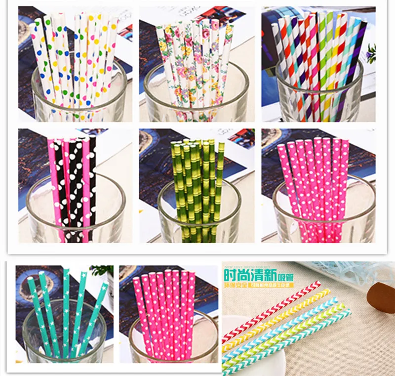 

25pcs Paper Straws Birthday Party Decorations Kids Environmental Creative Drinking Paper Straw Wedding Decoration Party Supplies