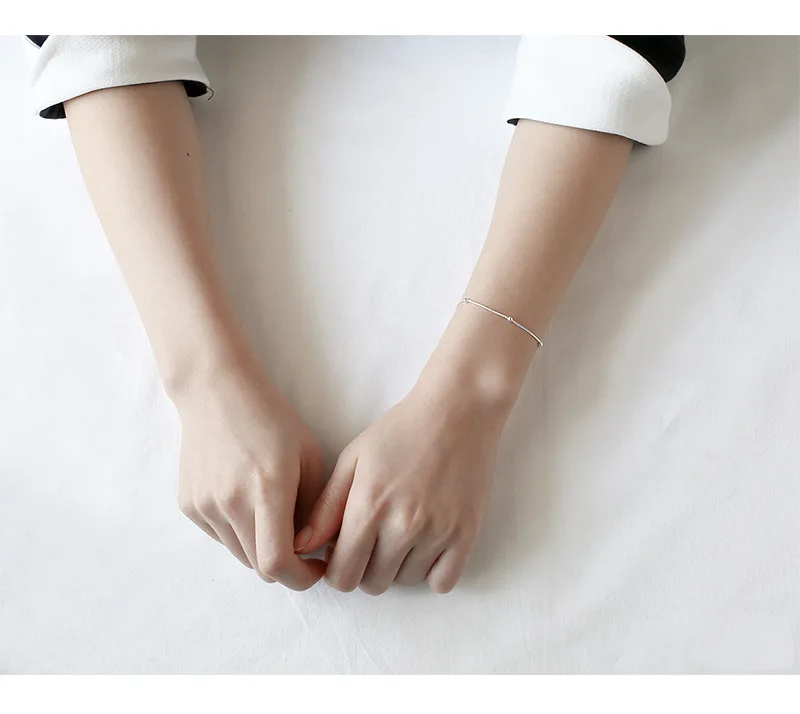Christmas SALE Authentic 100% S925 Sterling Silver Round Bead Snake Chain Bangle &amp Bracelet Luxury Jewelry Lady Girl Wedding | Украшения