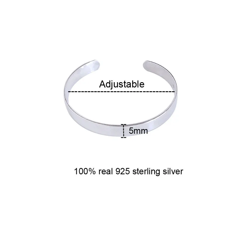 Браслет женский гладкий из 100% серебра 925 пробы|925 sterling silver bangle|sterling banglesterling designer