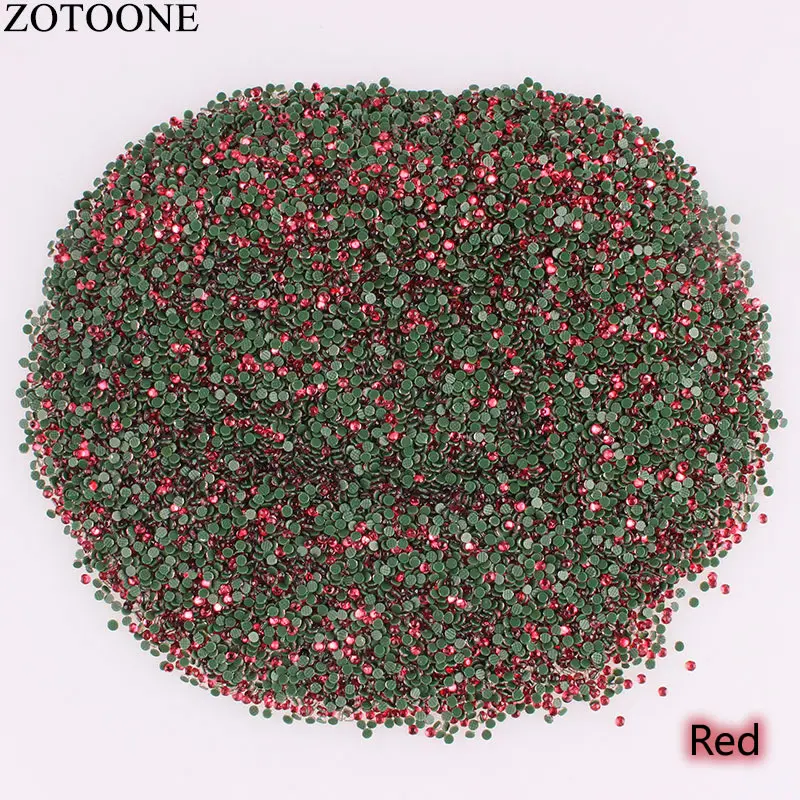 ZOTOONE 2-3 мм стразы разных размеров, блестящие стразы с плоской задней поверхностью, стразы для горячей фиксации, SS6-SS12, 1440 шт./лот, для одежды, для украшения ногтей своими руками