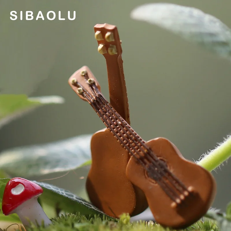 2 шт. миниатюрная фигурка гитары аксессуары сделай сам|Статуэтки и миниатюры| |