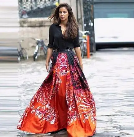 2015 нью-лонг платье черно-белой печать макси платья модные свободного покроя