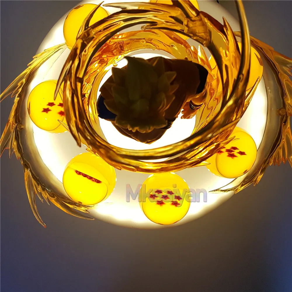 

Dragon Ball Z Son Goku Kakarotto Crystal Balls DIY LED Table Lamp Dragon Ball Figure Goku Power Up Effect PVC Model Toys for Kid
