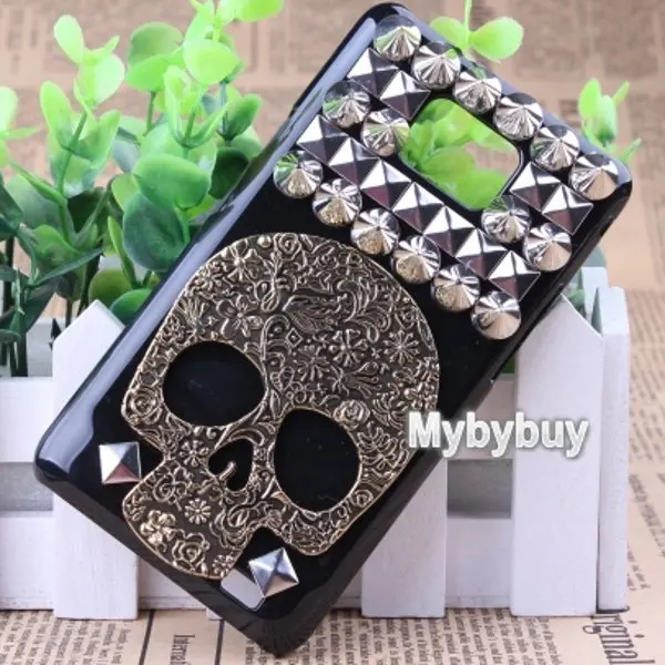 3D Punk Studs Spikes Rivet Skull Case For Samsung Galaxy S2 i9100 |