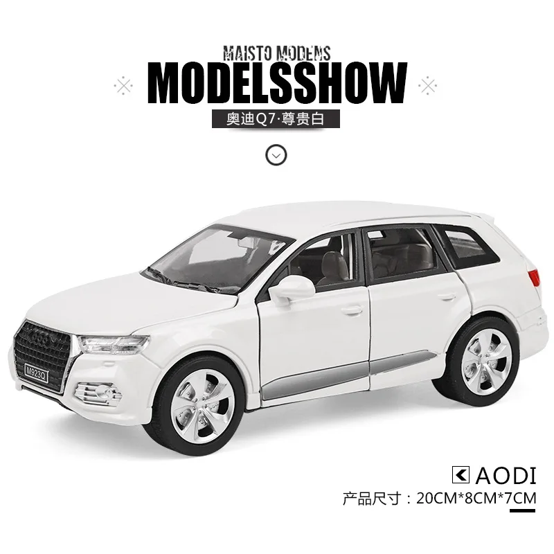 M923QW no box 1:24 AUDI Q7 Металлическая Модель автомобиля игрушки для детей Коллекция с 6 открытыми литыми автомобилями выдвижной автомобиль подарок с батареей - Цвет: M923QW no box