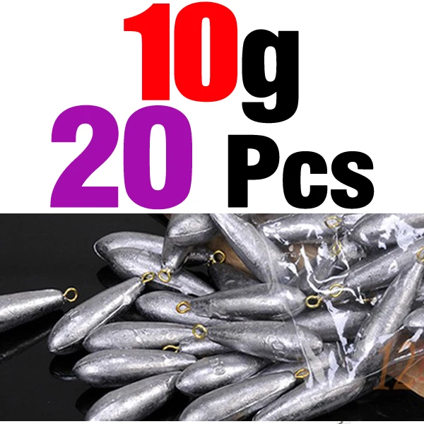 20pcs 10g MNFT 20 штук в партии вес Размер 10 г/20 г/30 г/40 г/50 г/60 г капли воды свинцовый вес s рыболовные свинцовые грузила новые рыболовные аксессуары - Цвет: 20pcs 10g