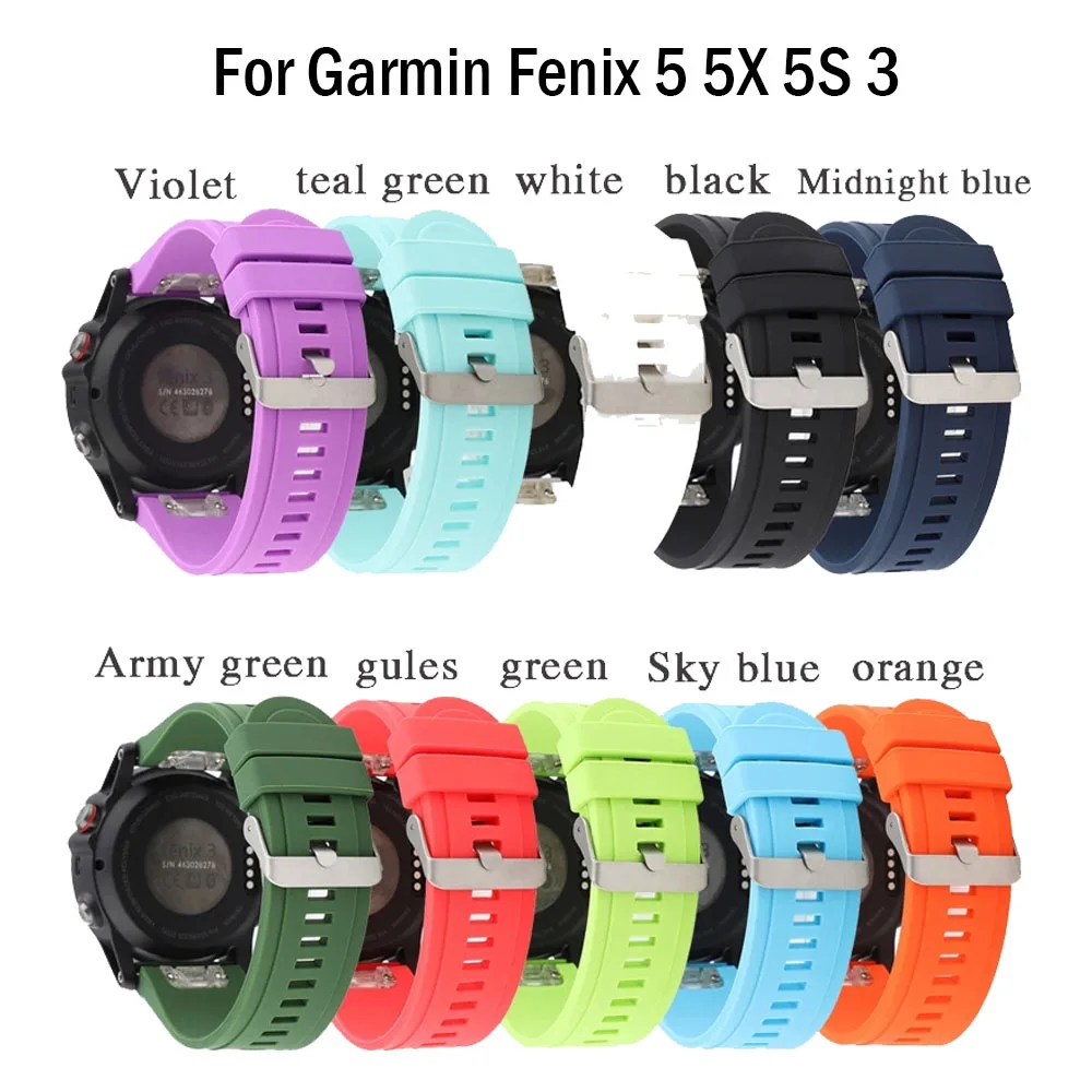 Ремешок для наручных часов Garmin Fenix 5X 5 5S Plus 3 HR Forerunner 935 быстросъемный силиконовый