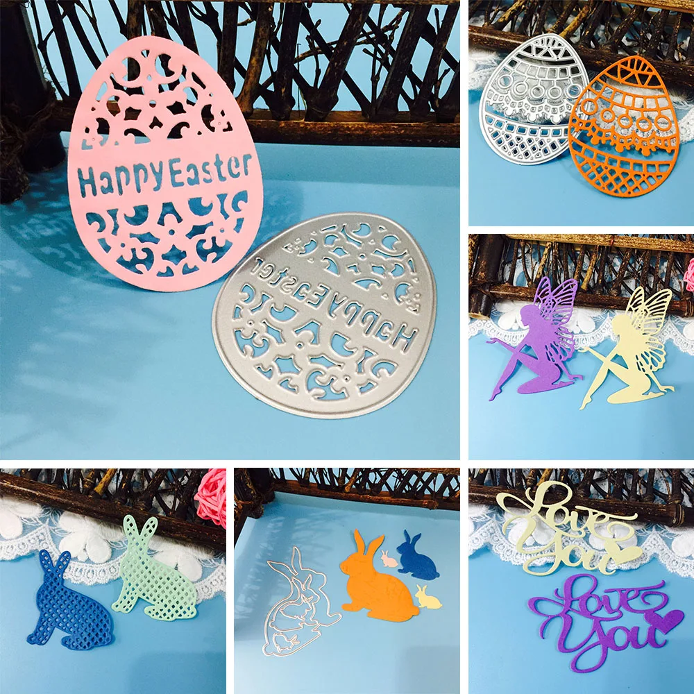 Happy Easter/Rabbit/Elf металлические трафареты для пресс-формы для Скрапбукинг фото украшение для альбома Тисненные карты Изготовление поделок своими руками