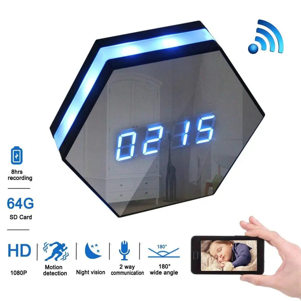 Wifi 1080P мини-камера Z17 с будильником времени беспроводной Няня Cam часы P2P IP/AP Домашняя безопасность ночное видение Обнаружение движения детский монитор