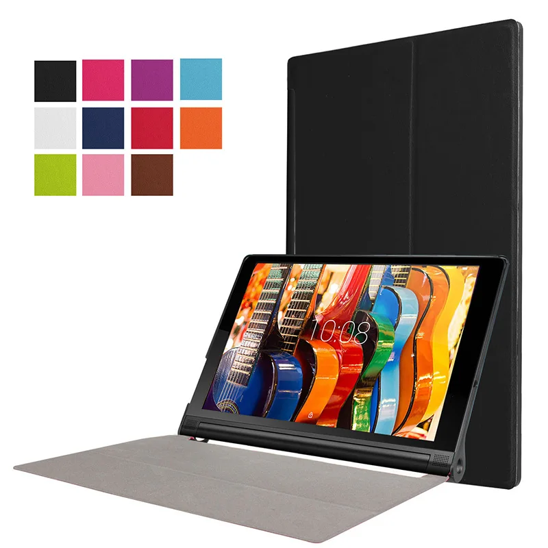 Black JRZ для lenovo Yoga Tab 3 Pro 10,1 YT3-X90F X90L Tab3 Plus YT-X703f X703L защитный кожаный чехол для планшета трехслойный откидной Чехол - Цвет: Black
