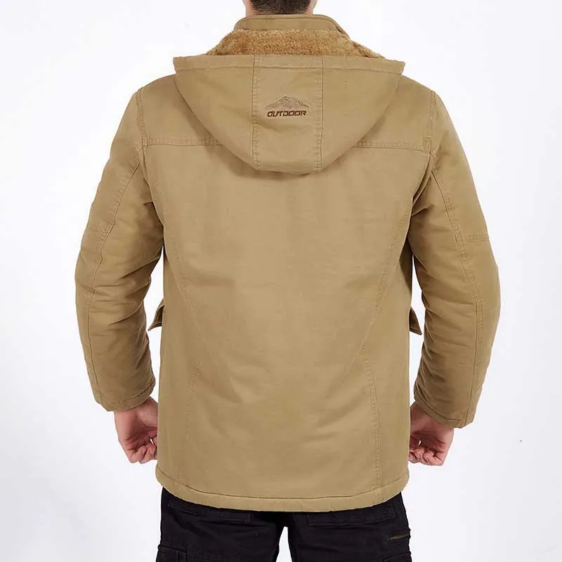 Plus Size 8XL Autumn Winter Fleece Coat Men Casual Hooded Jacket Thick Warm Parka Cotton Loose Baggy WIndbreaker Male Clothes