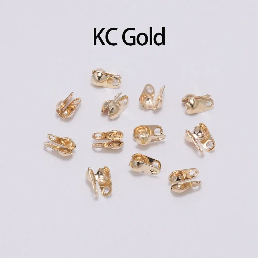 KC Gold 200 шт., 1,5, 2,4, 3,2 мм, шаровая цепь, застежки, калотки, конец, щипцы, бусины, цепочка на шею из шариков, разъемы, фурнитура для изготовления ювелирных изделий своими руками - Цвет: KC Gold