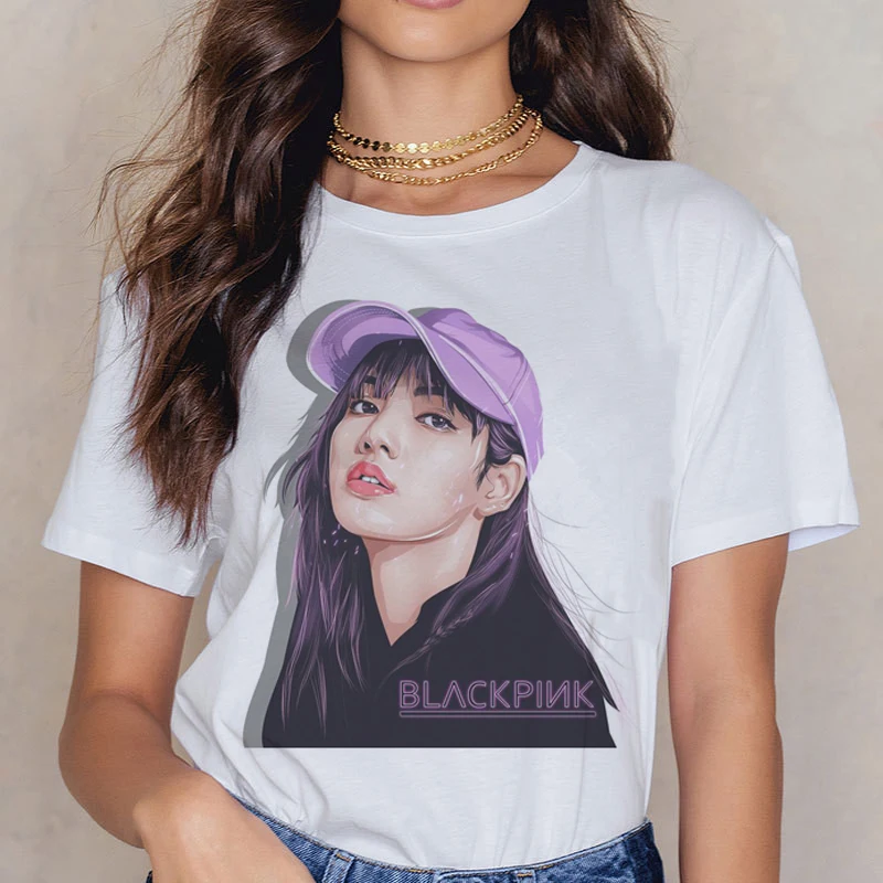 Blackpink Kill This Love футболка Женская Harajuku LISA ROSE JISOO JENNIE 90s футболка Ullzang мультяшная Футболка модная женская футболка - Цвет: 3568