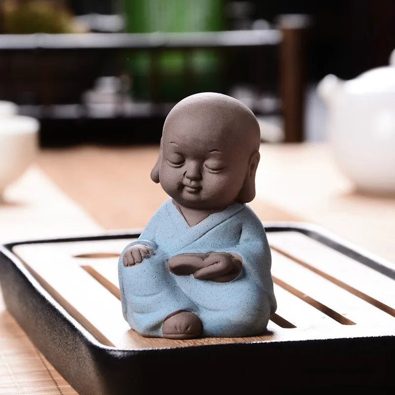 Керамическая бутиковая статуя монаха Будды маленькие буддийские украшения для