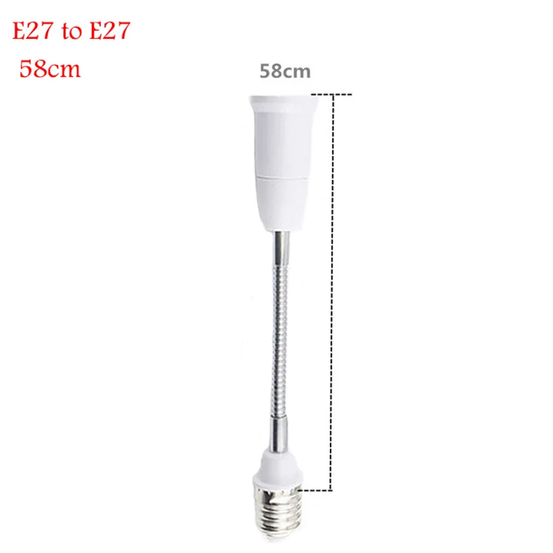 58cm 18 28 38 48 58 см E27 гибкий светодиодный светильник лампы база конвертеры E27 к E27 разъем удлинитель настенный светильник держатель адаптер - Цвет: 58cm
