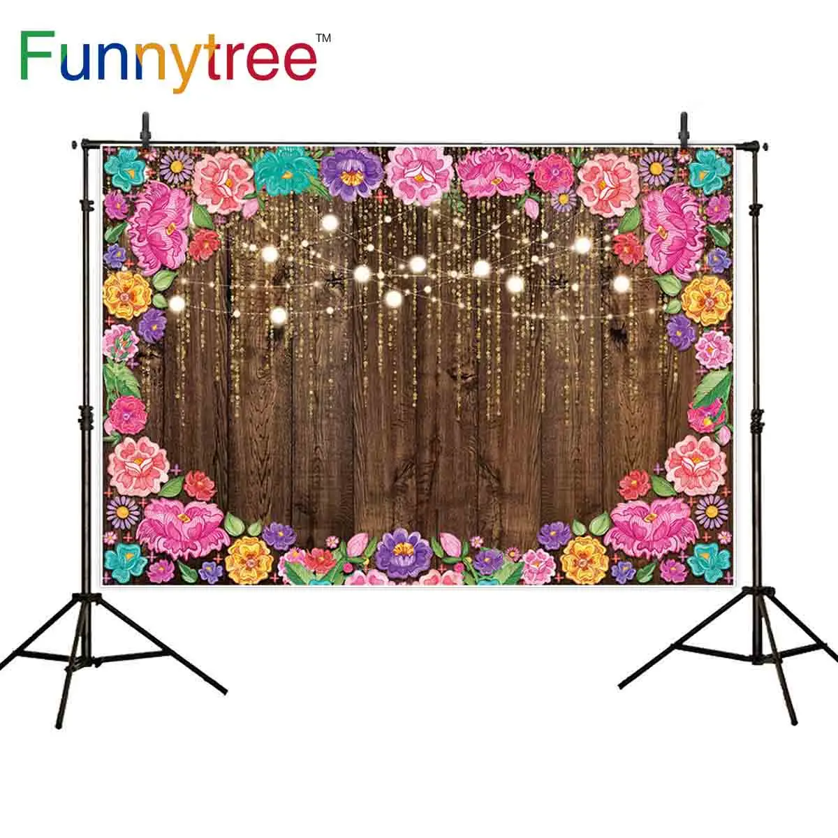 Funnytree photographic background romantic flower light wedding celebrate photocall photobooth studio photography backdrop | Электроника