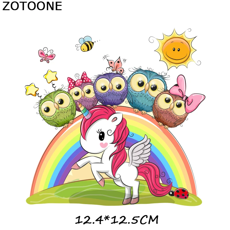 ZOTOONE DIY нашивки для одежды, наклейки для одежды, единорог, девушка, сердце, аппликация, аппликация, детская одежда E - Цвет: 1132