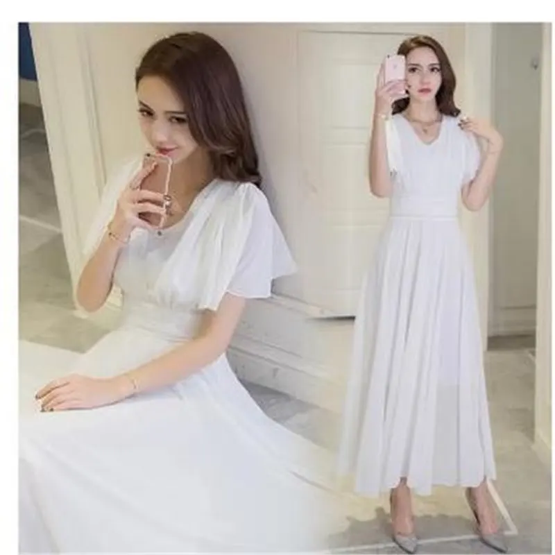 Летние платья женщины большого размера 2019 богемное пляжное шифоновое длинное