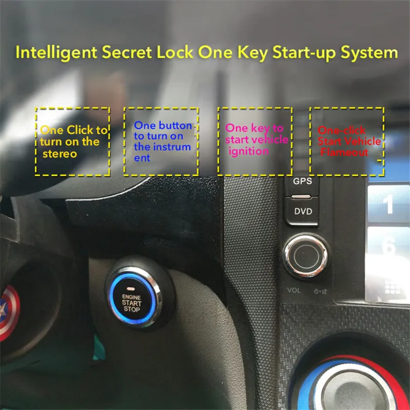 TOSPRA 12V кнопка запуска автомобиля двигателя сигнализация RFID Блокировка