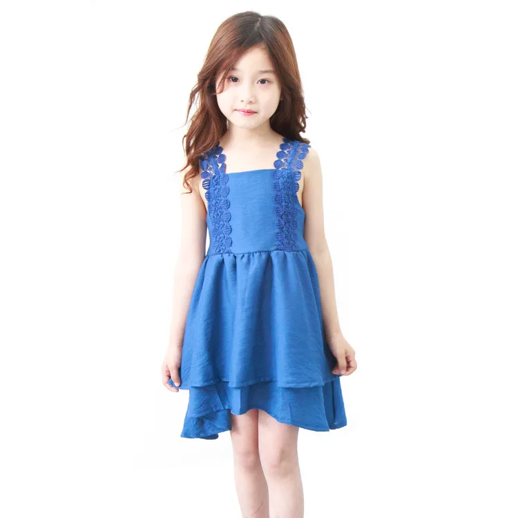 Children's Wear 2018 Summer Children Cotton Linen Sling Swallow Tail Dress Baby Girl Western Style Princess Dress. | Детская одежда