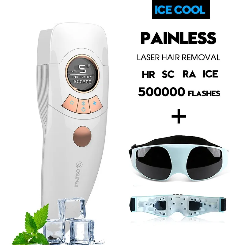 Горячая Распродажа Ice cool ipl depiladora Лазерная Перманентная Машинка для удаления волос 500000 импульсов для лица тела Бикини триммер для подмышек - Цвет: Золотой