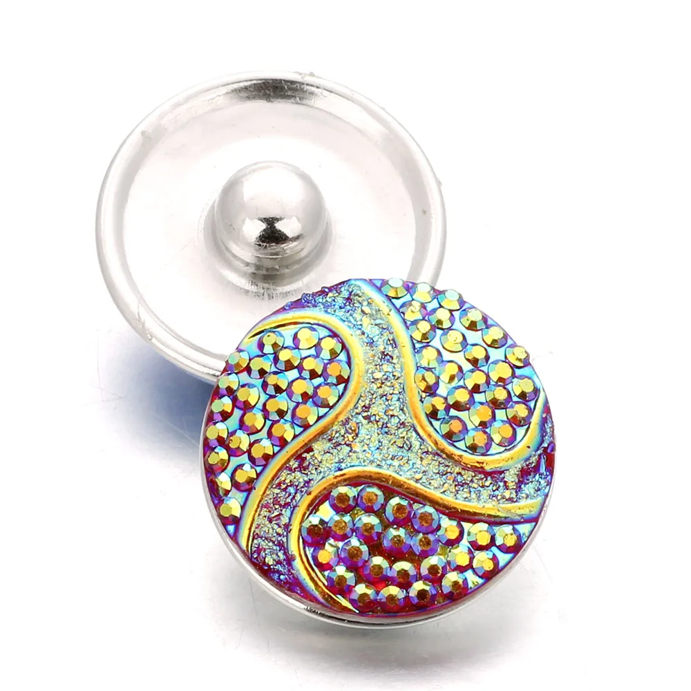 10 шт./лот Смешивание 18 мм кнопки ювелирные изделия красочные резиновые давление