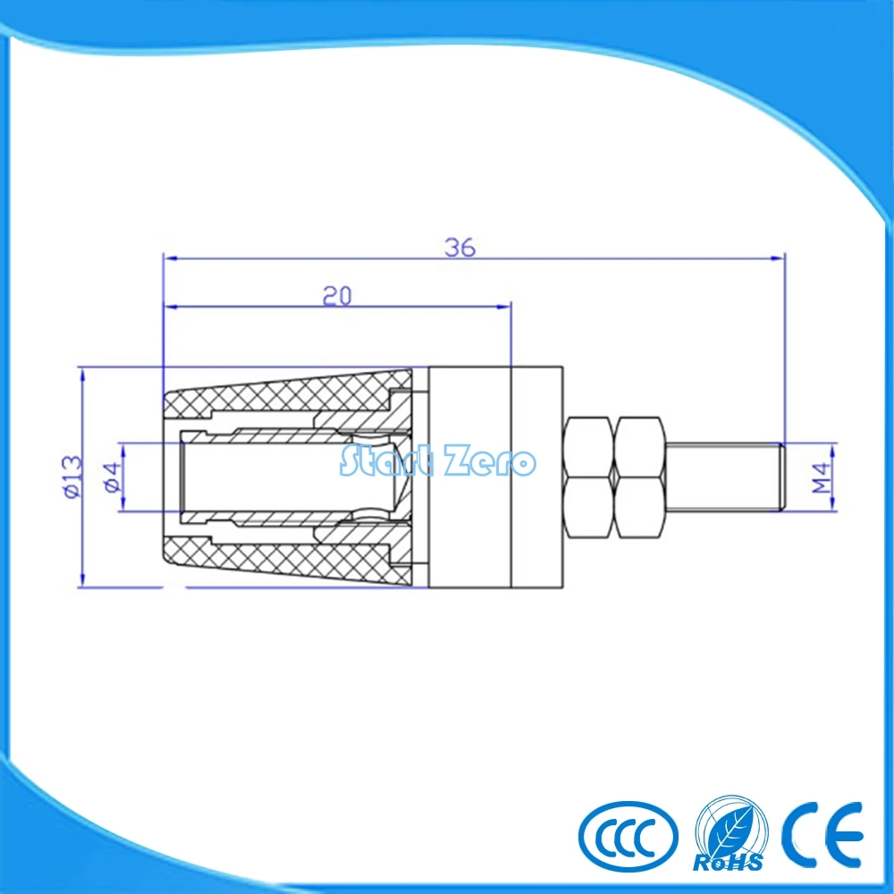 M4X36 клемма из чистой меди 4 мм разъем типа банан 20 А 5 шт. | Строительство и ремонт