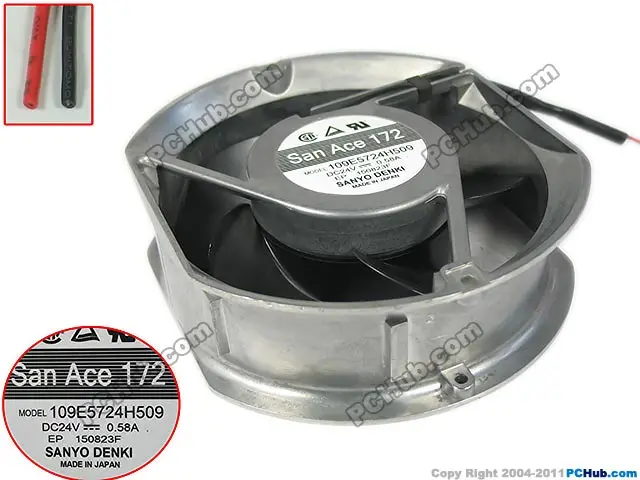 Sanyo Denki 109E5724H509 DC 24V 0.58A 172x150x51 мм 2 жильный Круглый Вентилятор для сервера|Кулеры и