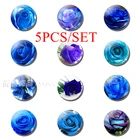 5 шт.компл. 5 шт.компл. Blue Enchantress Blue Love Rose Flower Lover ювелирные изделия 25 мм стеклянный купол ремесло принадлежности для изготовления подарка для любимого