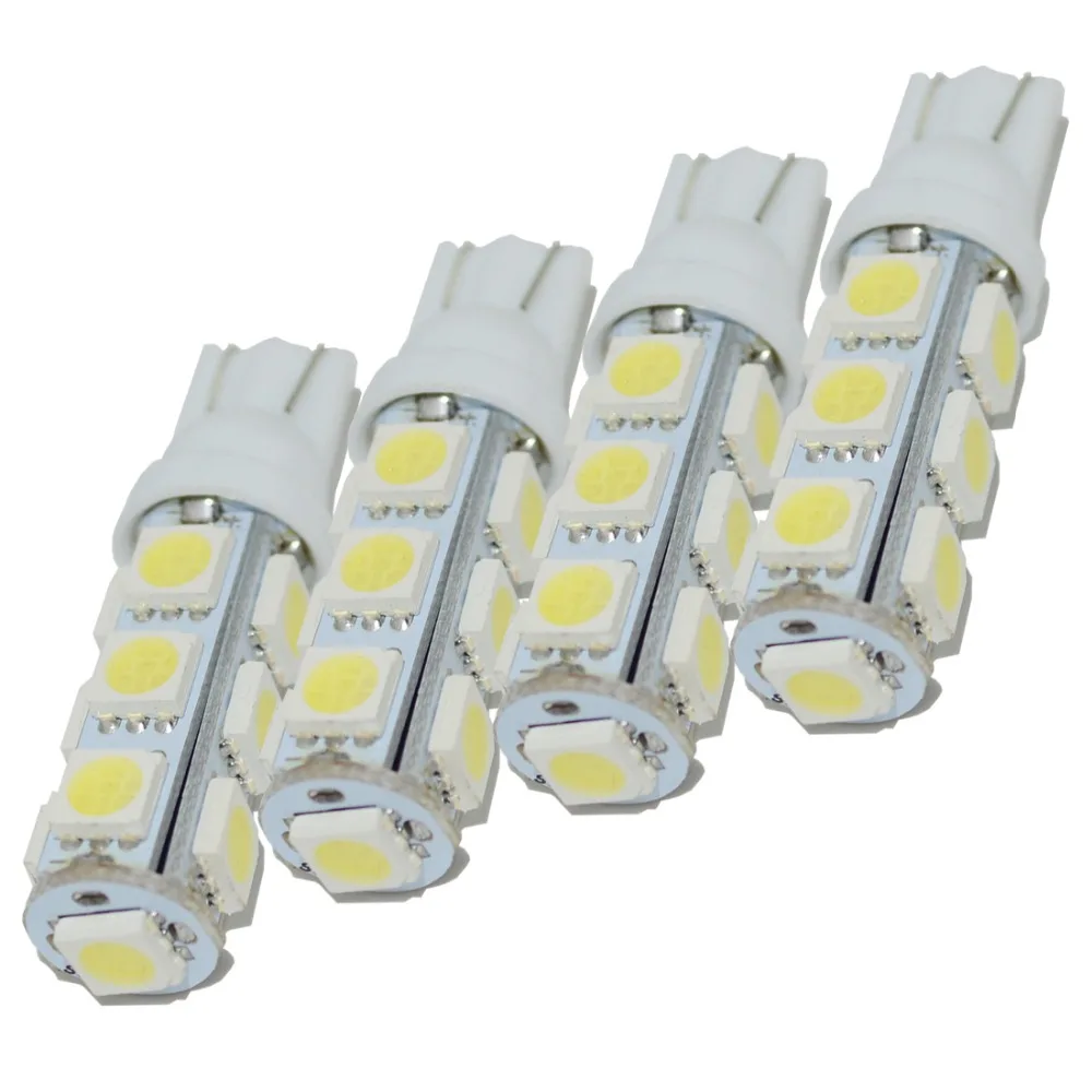 50 шт./лот Автомобильные светодиодные лампы W5W 194 T10 13smd 5050 свет 13SMD авто резерва