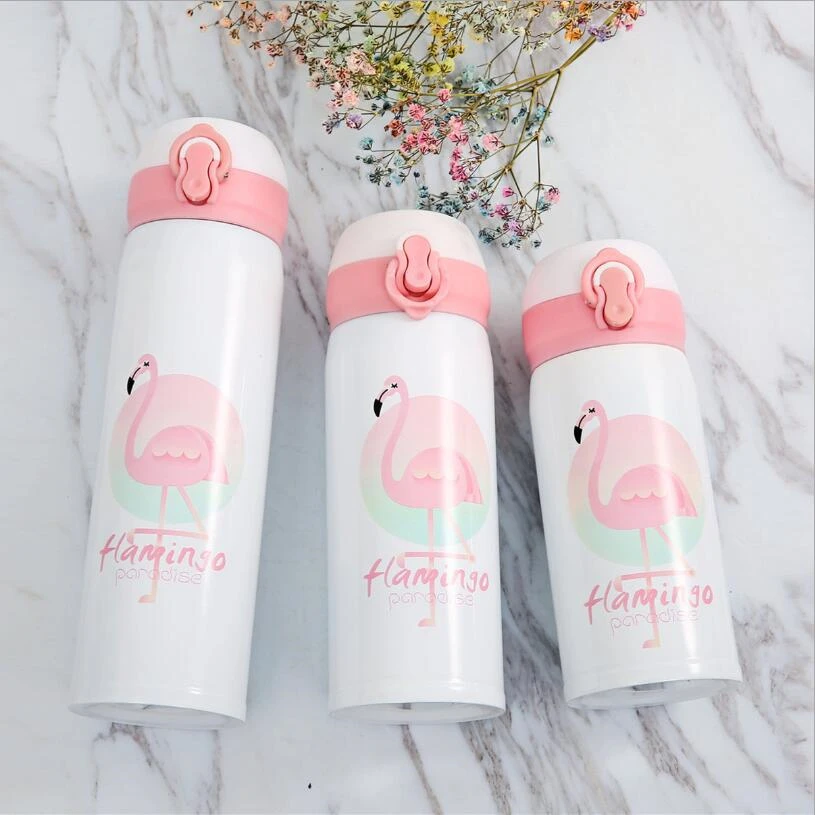 New creative flamingo fashion bouncing thermos cup stainless steel cartoon Insulation cups | Дом и сад