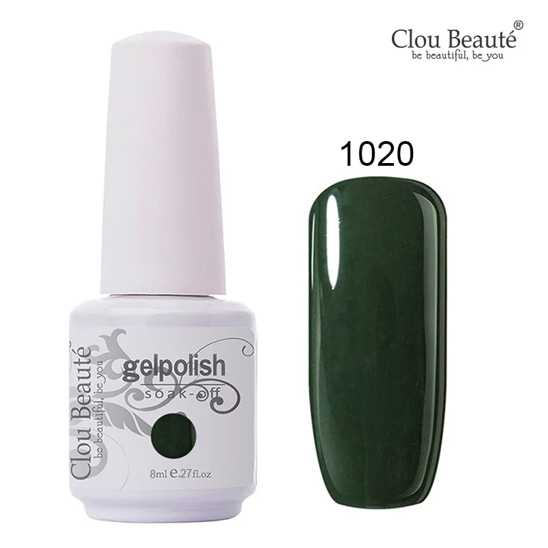 1020 Гель-лак для ногтей Clou Beaute, 8 мл, 85 цветов, полуперманентный лак для рисования, гель с блестками, красный, розовый, Праймер, лак для ногтей, УФ - Цвет: 1020