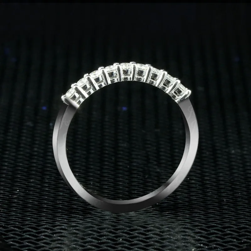 3 мм* 9 шт кольцо из стерлингового серебра ювелирные изделия 0.9CT Сона кольцо, инкрустированное алмазами для Для женщин Свадебные украшения S925 кольцо с покрытием из белого золота 18 К