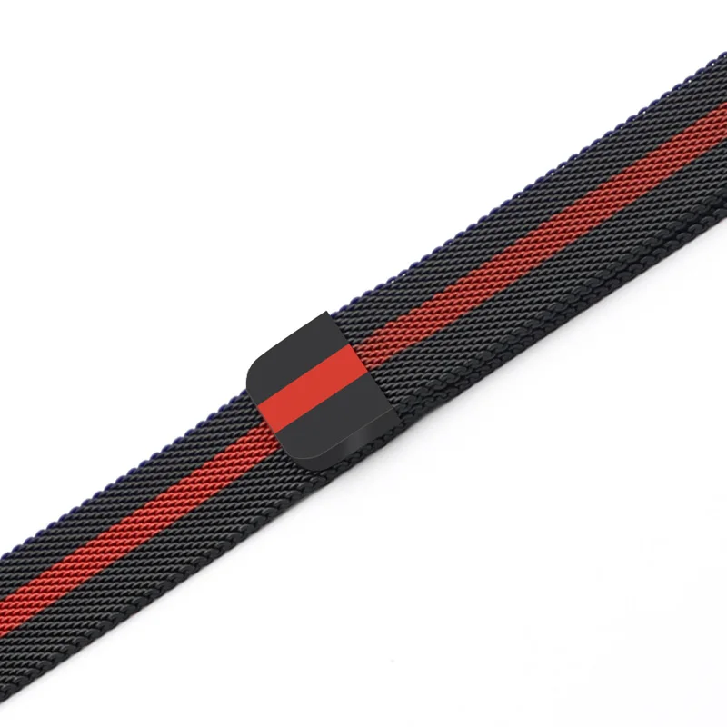 Black red Миланская петля ремешок для часов Apple Watch 4 3 2 1 браслет ремешок для iwatch 44 мм 40 мм 38 мм 42 мм нержавеющая сталь наручный ремешок для часов - Цвет ремешка: Black red