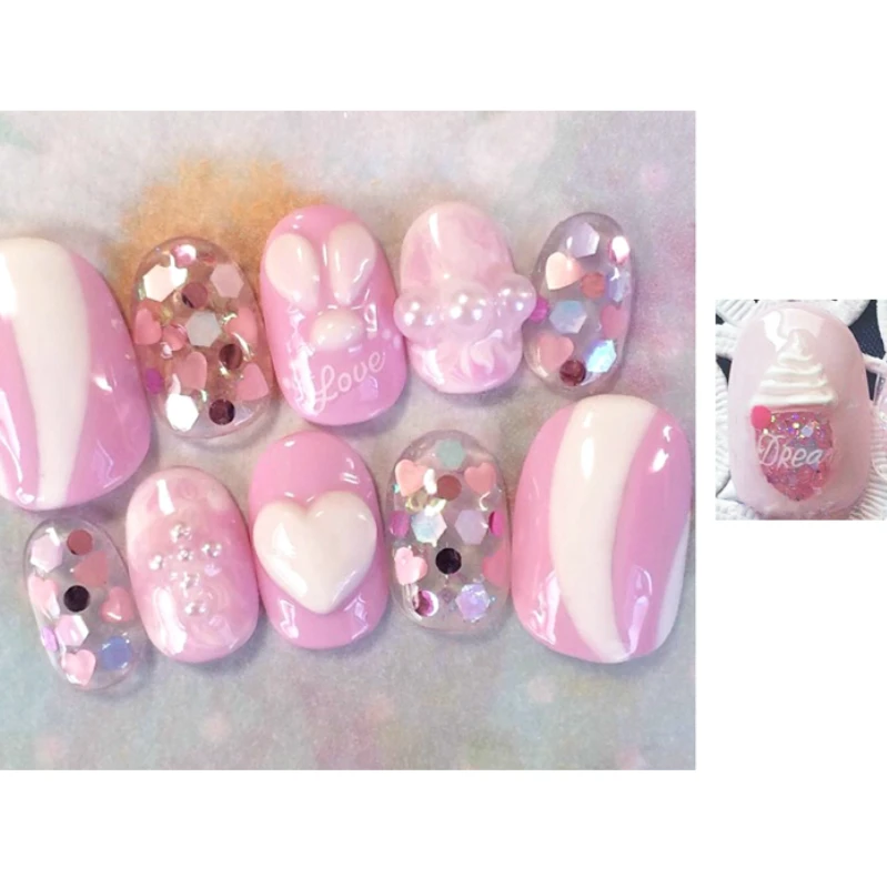 Фламинго 3D акриловая Форма для украшения ногтей УФ гель DIY дизайн мороженое