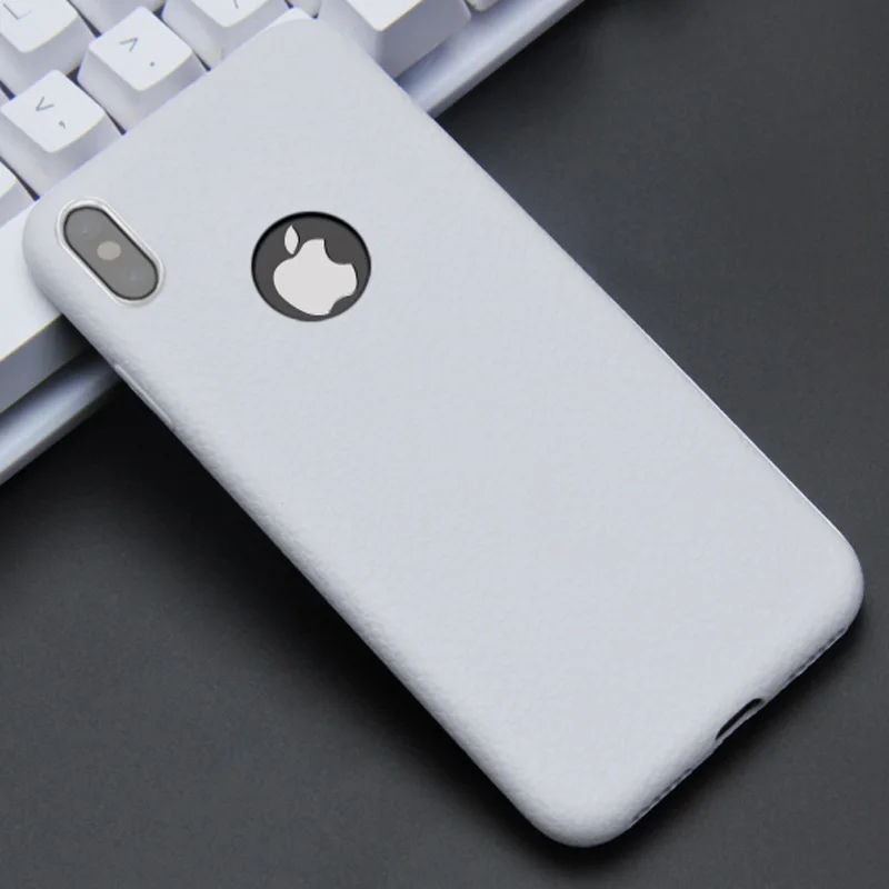 White Kisscase чехол на айфон 7 Ультра тонкие телефонные чехлы для iPhone 6S 6 7 8 Plus XS Max Cover Кожаная кожа Мягкий силиконовый чехол TPU для iPhone XR X Shell чехол на айфон 6 чехол на айфон x чехол на айфон xs max XR - Цвет: White