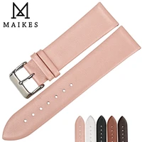 maikes 12mm 24mm fashion pink watchbands women watch accessories leather watch strap thin watch bracelet for brand watch band