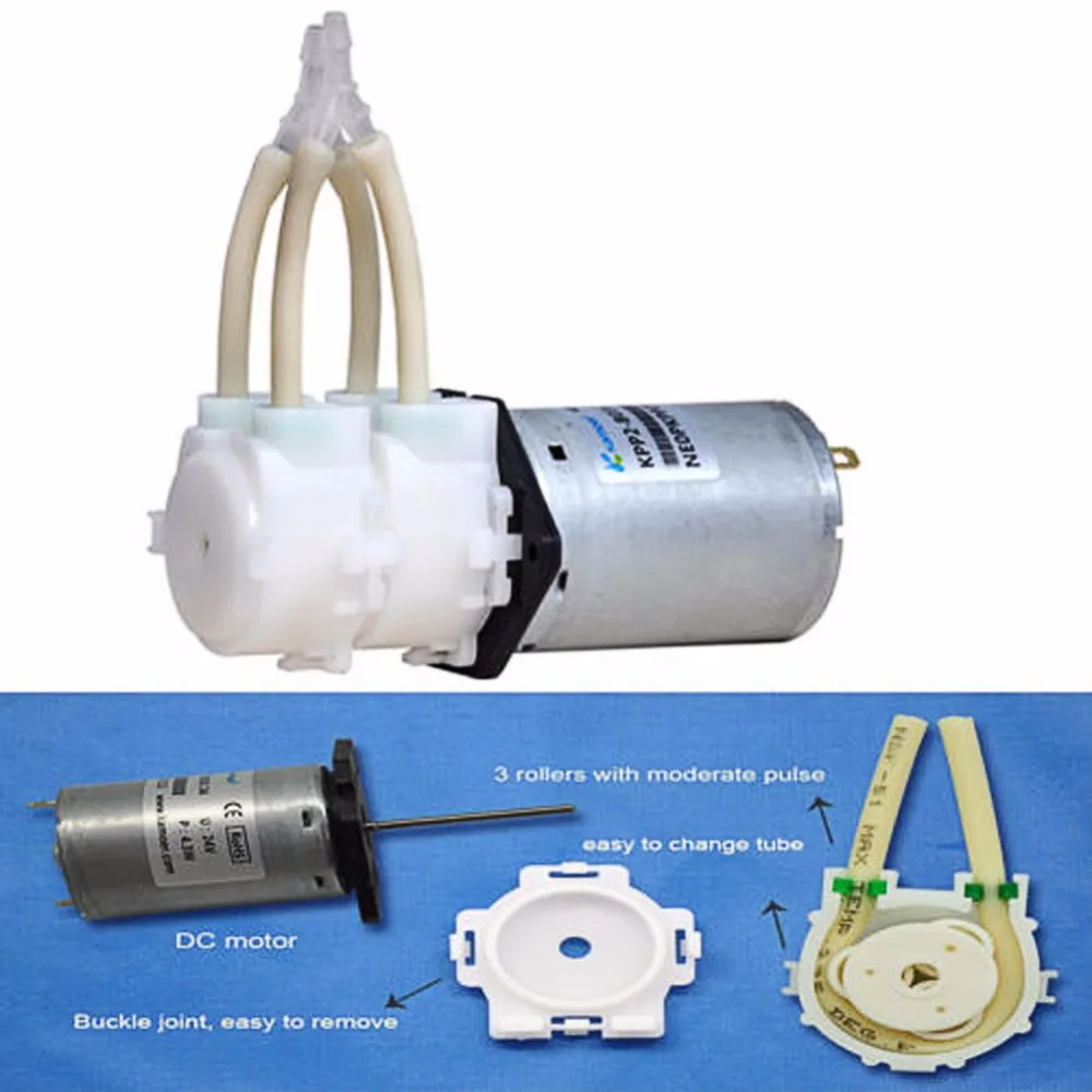 Новый DC 12V 24V Водяной насос с двойной головкой BPT трубчатый лабораторный